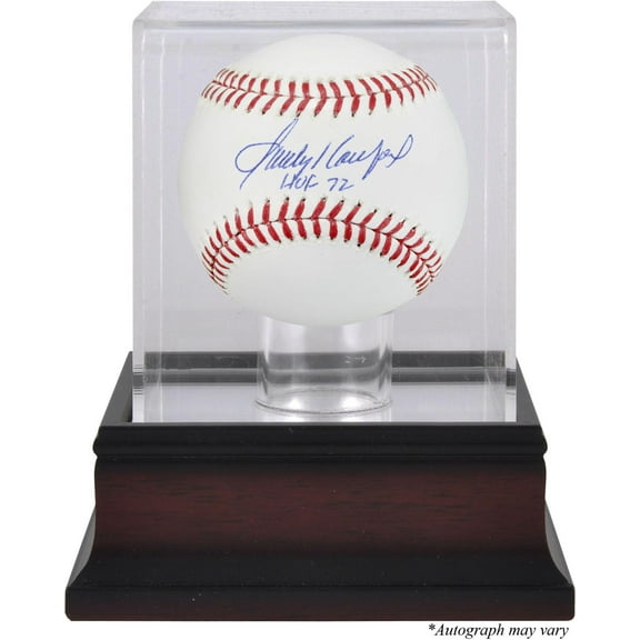 Sandy Koufax Los Angeles Dodgers Autographed Baseball with "HOF 72" Inscription and Mahogany Display Case