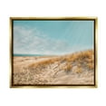 thumbnail image 1 of Sandy Ocean Beach Sun Rays Coastal Photograph Metallic Gold Framed Art Print Wall Art, 1 of 6