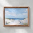 Sandy Path Through Dunes to Ocean Pastel Blues and Hues Coastal Beachy ...