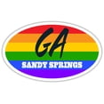 thumbnail image 1 of Sandy Springs GA Georgia Fulton County Rainbow Pride Flag 6 Stripes Pride Flag Euro Decal Bumper Sticker 3M Vinyl 3" x 5", 1 of 3