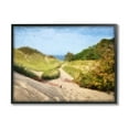 thumbnail image 1 of Sandy Summer Beach Path Landscape Graphic Art Black Framed Art Print Wall Art, 1 of 7