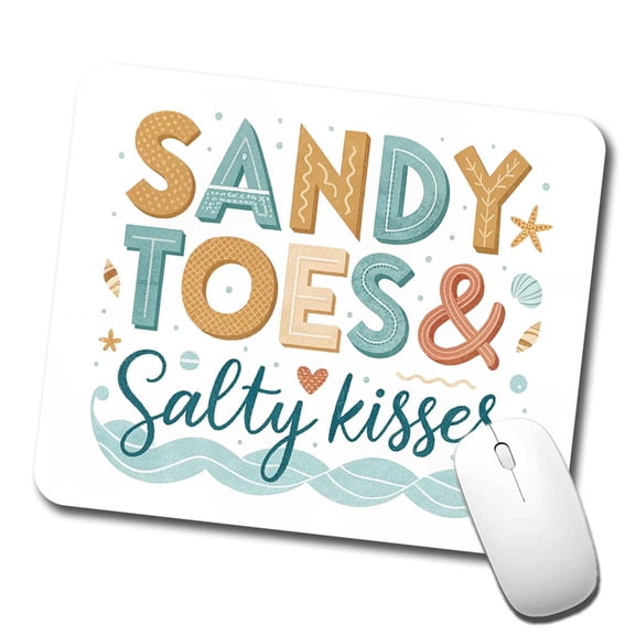 Sandy Toes Salty Kisses Ocean Beach Mouse Pad Low Profile Gaming Mat