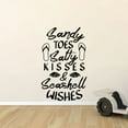 thumbnail image 1 of Sandy Toes Salty Kisses & Seashell Wishes - Beach Quotes Flipflops Vinyl Wall Sticker Art Decal Beach Area Ocean Vibes Chill Out Design Beach House Home Decor Stickers Decoration Size (10x4 inch), 1 of 3