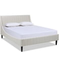 thumbnail image 1 of Sandy Wilson Home Aspen Tufted Headboard Platform Bed Queen Flax White & Beige, 1 of 16