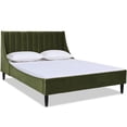 thumbnail image 1 of Sandy Wilson Home Aspen Tufted Headboard Platform Bed Queen Olive Green Velvet, 1 of 19