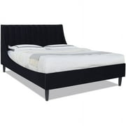 Sandy Wilson Home Aspen Upholstered Platform Bed Queen Anthracite Black
