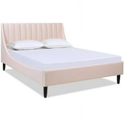 Sandy Wilson Home Aspen Upholstered Platform Bed Queen Light Blush Pink