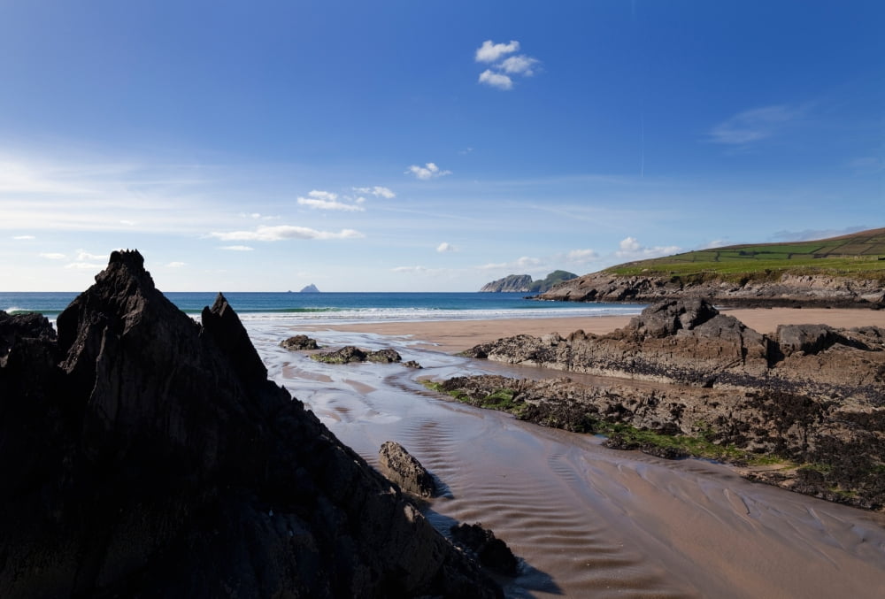 Sandy beach near Killonecaha Ring of Kerry County Kerry Ireland Canvas Art - Panoramic Images (24 x 18)