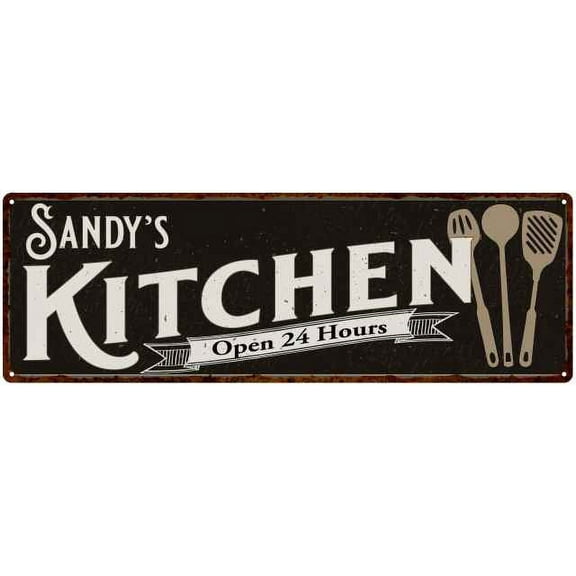Sandy's Kitchen Sign Chic Wall Decor Gift Mom 6x18 206180014325