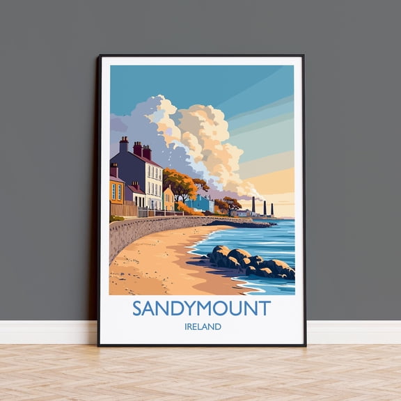Sandymount Travel Print Of Sandymount Dublin Ireland Coast Travel Wall Art Gift