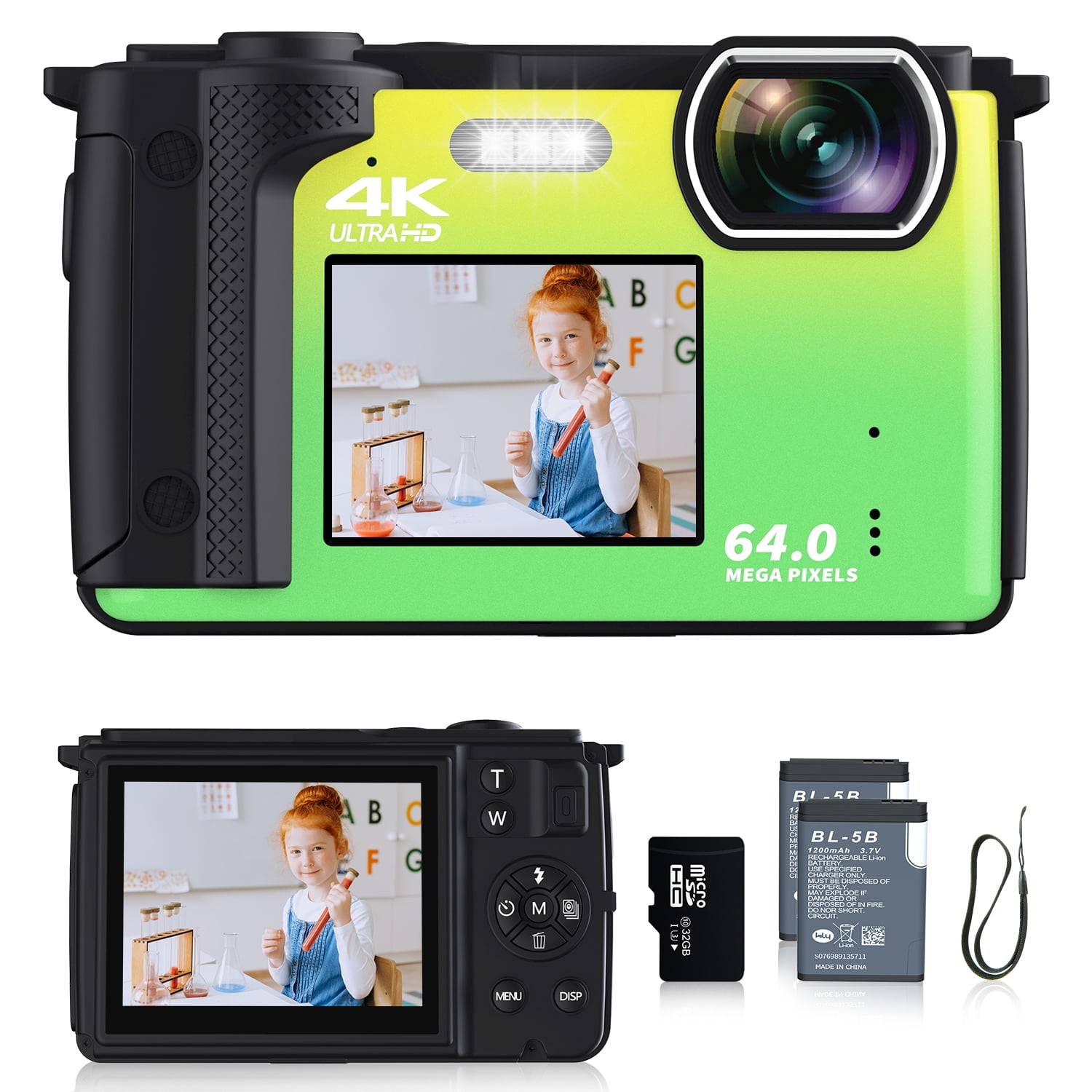 AI Digital Camera For Kids & Teens – WiFi, Dual Lens, 3.6" Touch Screen, Object Recognition