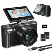 Saneen 5K 75MP Digital Camera Wifi Autofocus Vlogging Camera for YouTube 3 180  Flip Screen Travel Video Cameras for Photography with 18X Zoom, 32GB Card