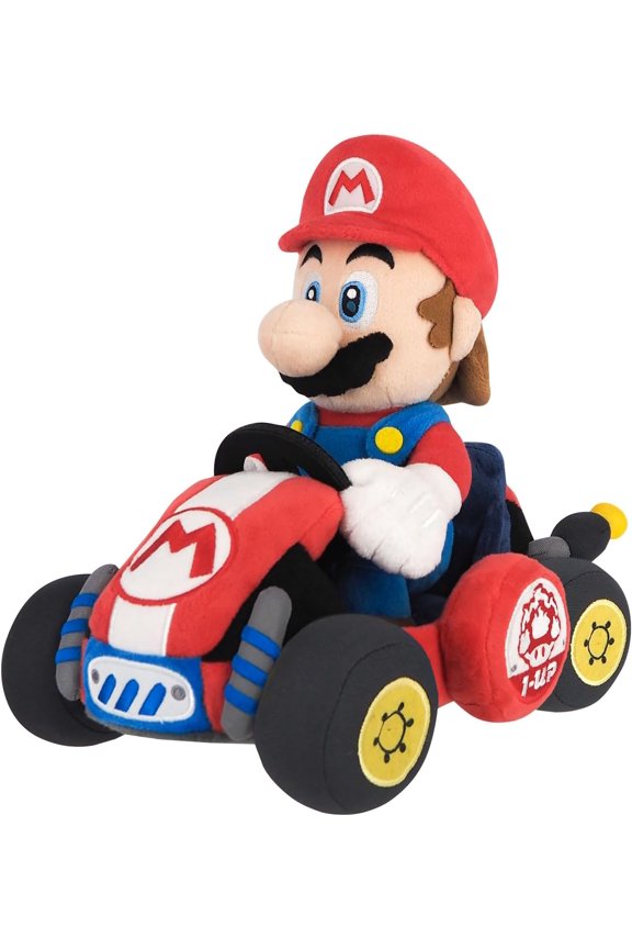 MKW01 Super Mario Kart World Mario Plush Toy W6.7 x D10.6 x H8.9 inches (W17 x D27 x H22.5 cm)