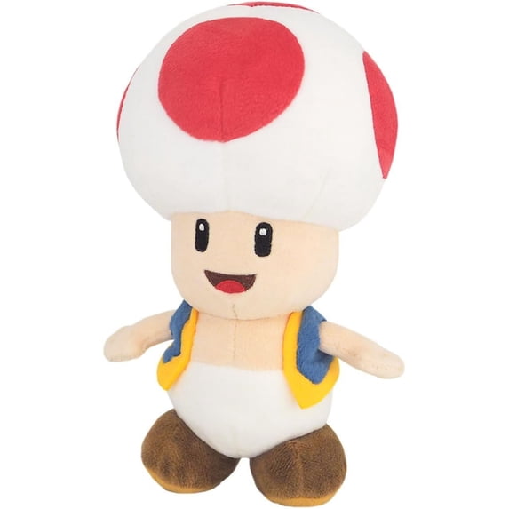 Sanei Super Mario All Star Collection 7.5" Toad Plush, Small