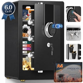 Sanfnz 𝟔.𝟎 Cuft Heavy Duty Biometric Fireproof Safe for Home,Large Document Box with Keypad & Dual Alarms, Digital Security Safety Box for Money