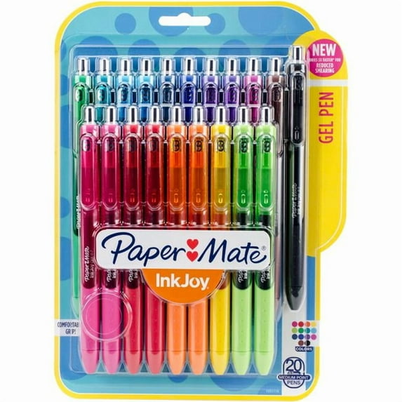 Sanford  0.7 mm Paper Mate Inkjoy Gel Pens - Assorted Color - 20 per Pack