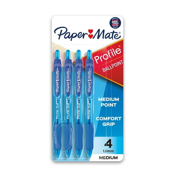 Sanford 2113555 Medium 1 mm Profile Retractable Ballpoint Pen, Translucent Blue - Pack of 4