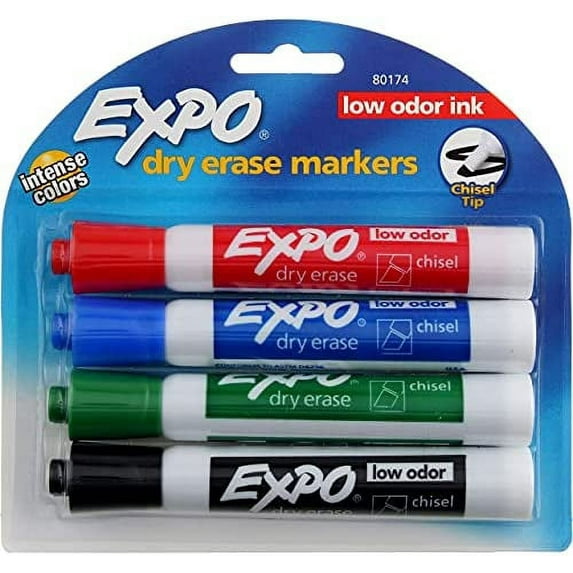 Sanford 80174 Low Odor Expo Dry Erase Markers 4 Color Set (Pack Of 4)