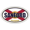 thumbnail image 1 of Sanford City Florida State Flag | FL Flag Seminole County Oval State Colors Bumper Sticker Car Decal 3x5 inches, 1 of 3