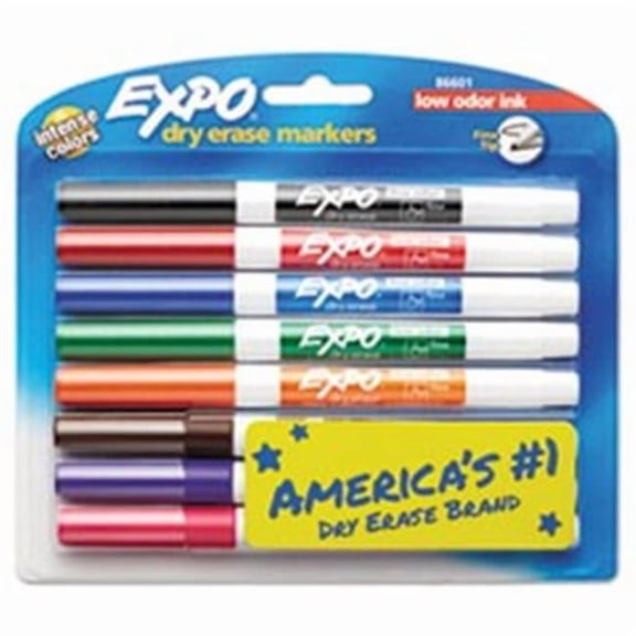 Sanford Ink  Low-Odor Dry-Erase Marker Fine Point, Assorted Color - 8 Per Set