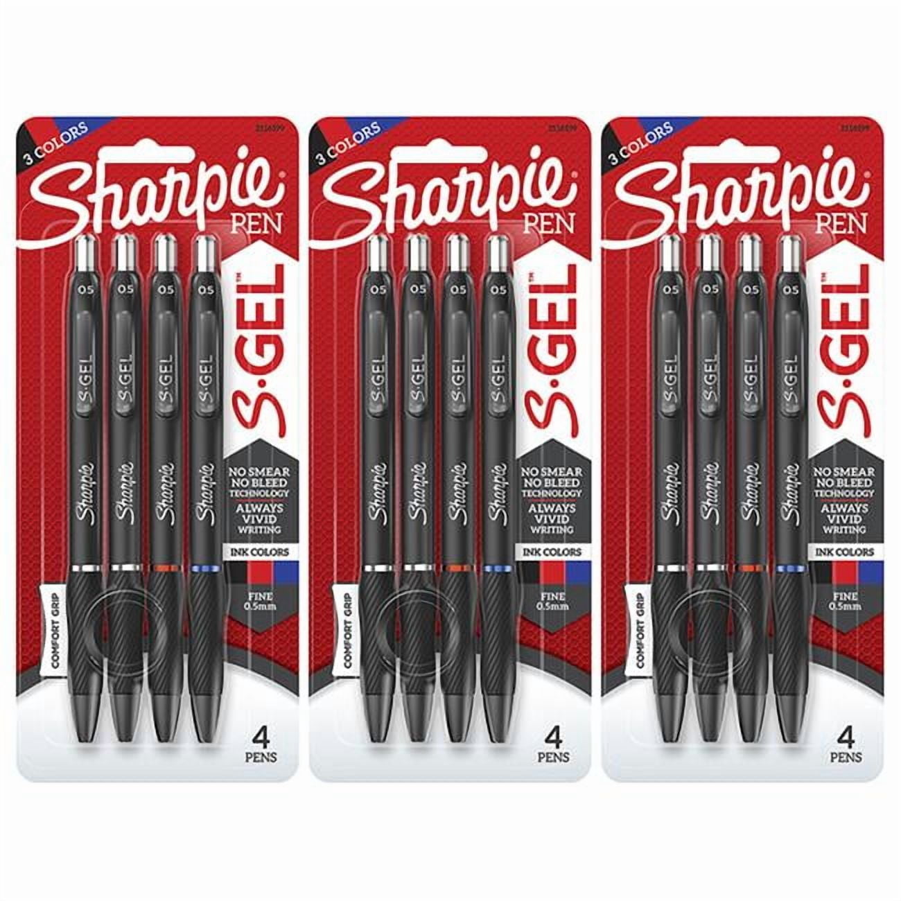 Sanford LP SAN2116199-3 0.5 mm S-Gel High-Performance Retractable Fine Gel Pen - 4 Count - Pack of 3
