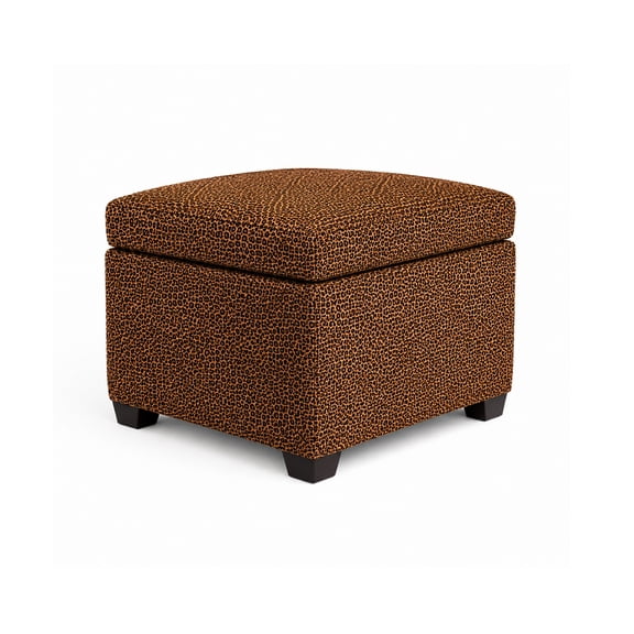 Sanford Living Jackson Square Storage Ottoman, Velvet Leopard