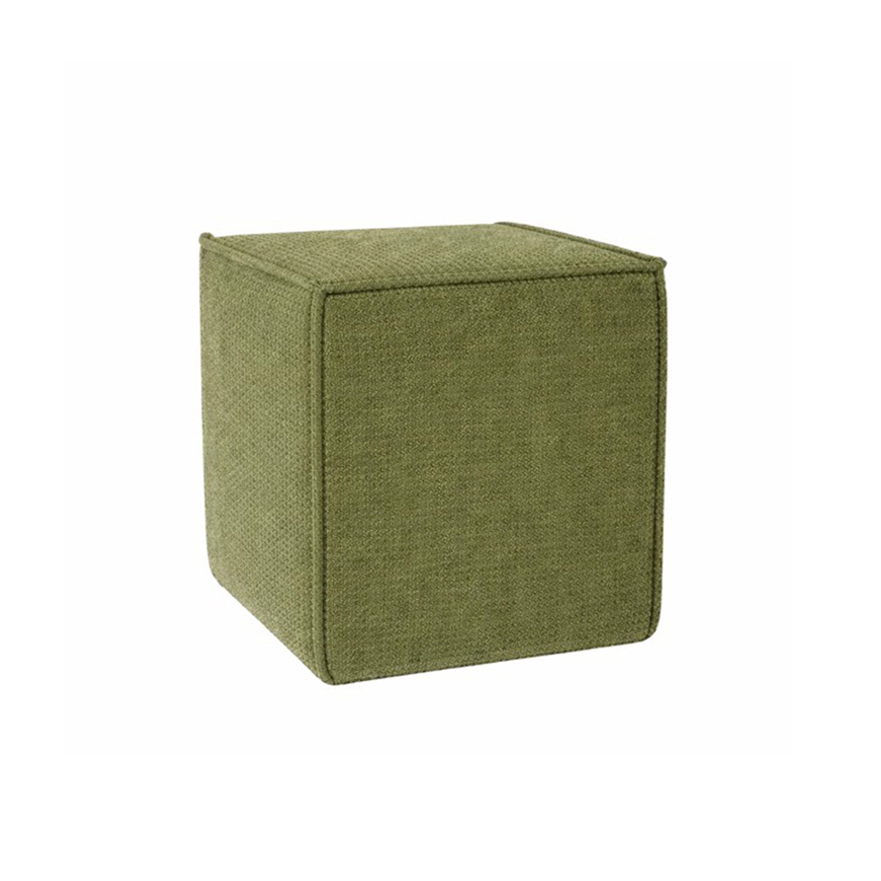 Sanford Living Pontchartrain Pouf Ottoman, Chenille in Moss Green