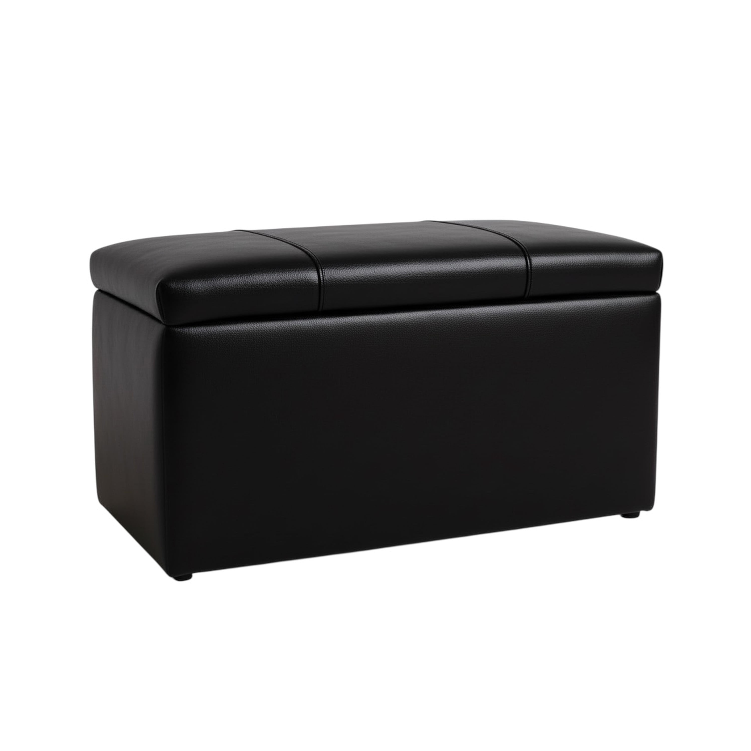 Sanford Living Prytania Storage Bench Ottoman, PU Faux Leather, Black