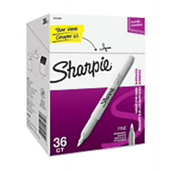 Sanford  Metallic Permanent Markers - Office Pack Fine, Metallic Silver - 36 Per Pack