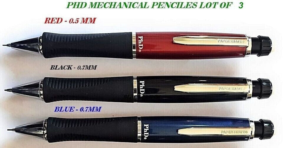 Sanford/PaperMate PhD Mechanical Pencil Red 0.5mm Blue 0.7mm Black 0
