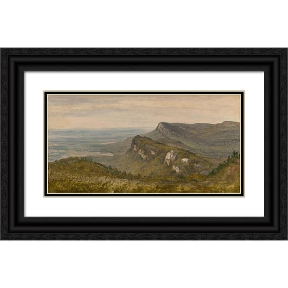 Sanford Robinson Gifford 18x11 Black Ornate Wood Framed Double Matted Museum Art Print Titled - The Trapps, Shawangunk Mountains (1850)