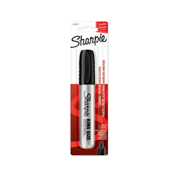 Sanford Sharpie King Size Marker Carded Packaging, Chisel Point, Black
