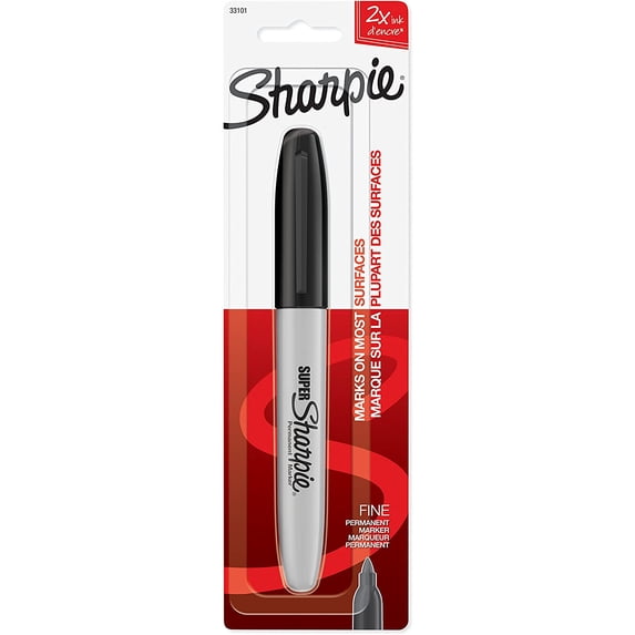Sanford Sharpie Permanent Black Marker, Fine Tip - 1 Ea, 3 Pack