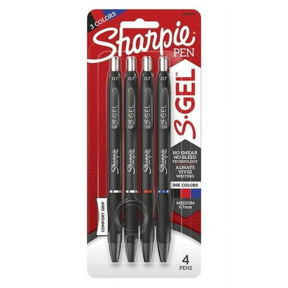 Sanford  Sharpie S-Gel Assorted Retractable Gel Pen - Pack of 3 - Case of 6