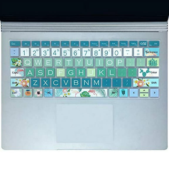 Sanfulin Keyboard Cover Skin for Microsoft Surface Laptop 3 13.5''&15'' and Surface Book 3 13.5''&15'',Silicon Keyboard Protector with Big Letter Design, US Layout, Flamingo