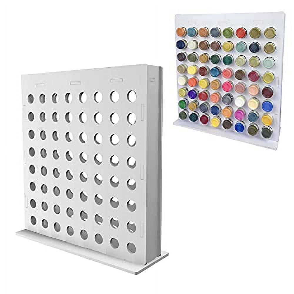 Sanfurney 64 Holes Craft Paint Storage Organizer Vertical Paint Rack