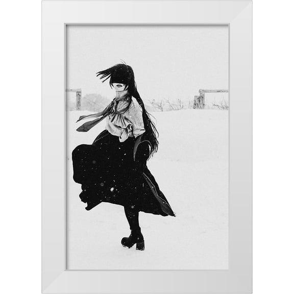 Sangan, Kurosaki 11x14 White Modern Wood Framed Museum Art Print Titled - Dance of snow