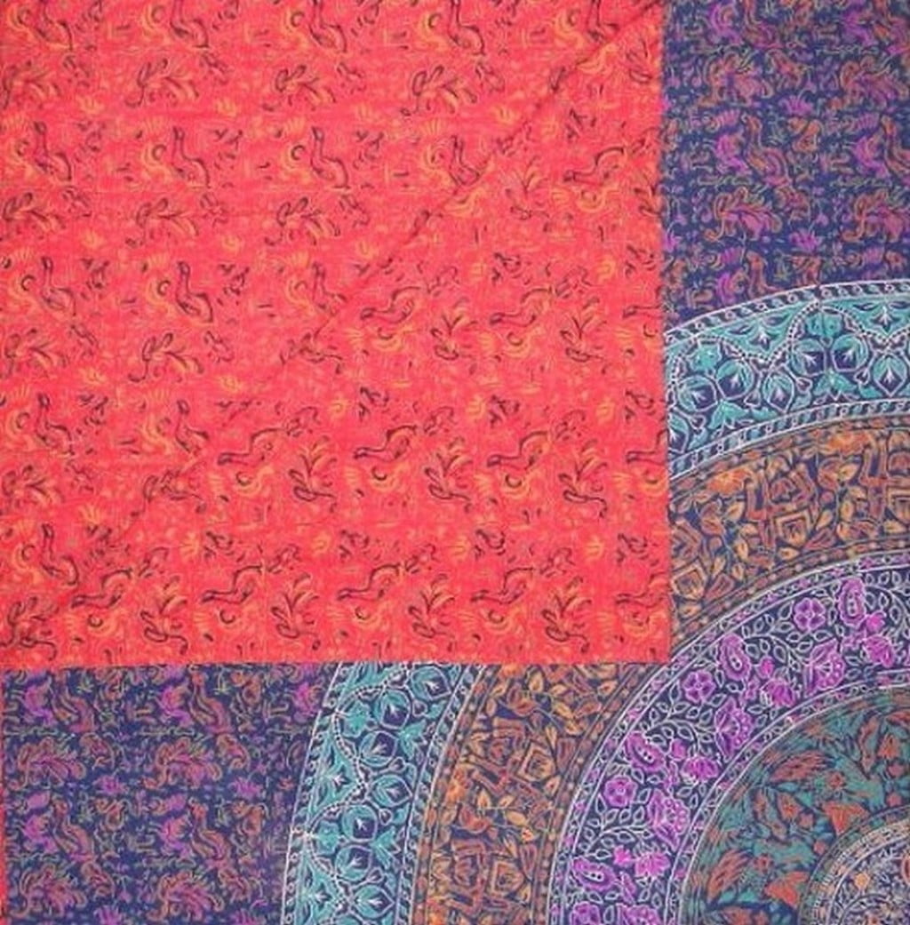 Sanganeer Block Print Reversible Duvet Cover Cotton 106" x 96" Fits Queen-King Multi Color
