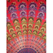 Sanganeer Tab Top Curtain Drape Panel Cotton 44" x 88" Red