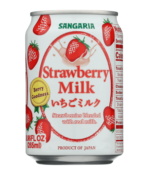 Sangaria Strawberry Milk Made with Real Milk and Fruit Juice 8.96 fl oz (265ml) (24 Pack)