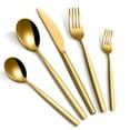 thumbnail image 1 of Sangdo Gold Flatware Set 20 pieces Stainless Steel Silverware Set Service for 4, Tableware Cutlery Set for Home and Restaurant, Dishwasher Safe, 1 of 7