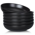 thumbnail image 1 of Sangdo Pasta Bowls Set of 6 Porcelain Salad Bowls 22oz, Microwave and Dishwasher Safe, Matt Black, 1 of 7