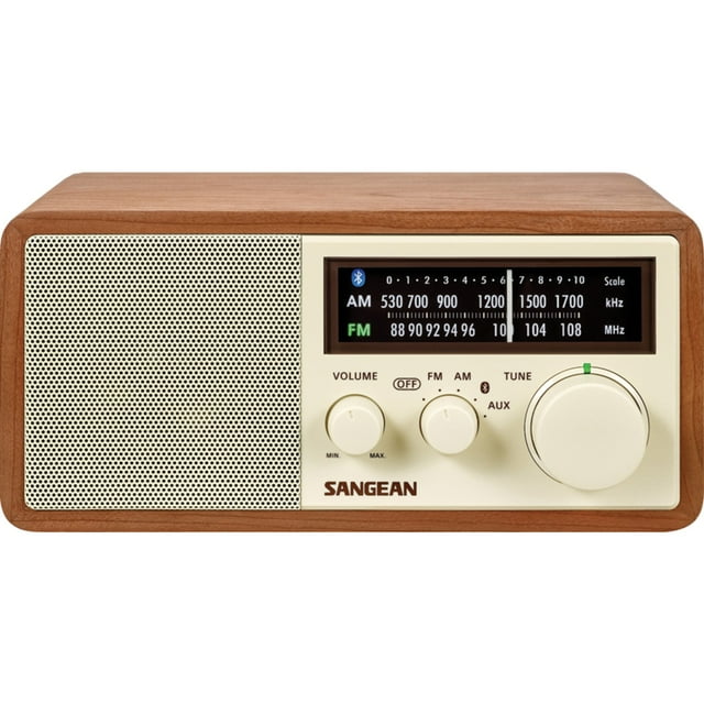 Sangean AM FM Aux Wooden Cabinet Table Top Radio and Bluetooth Receiver ...