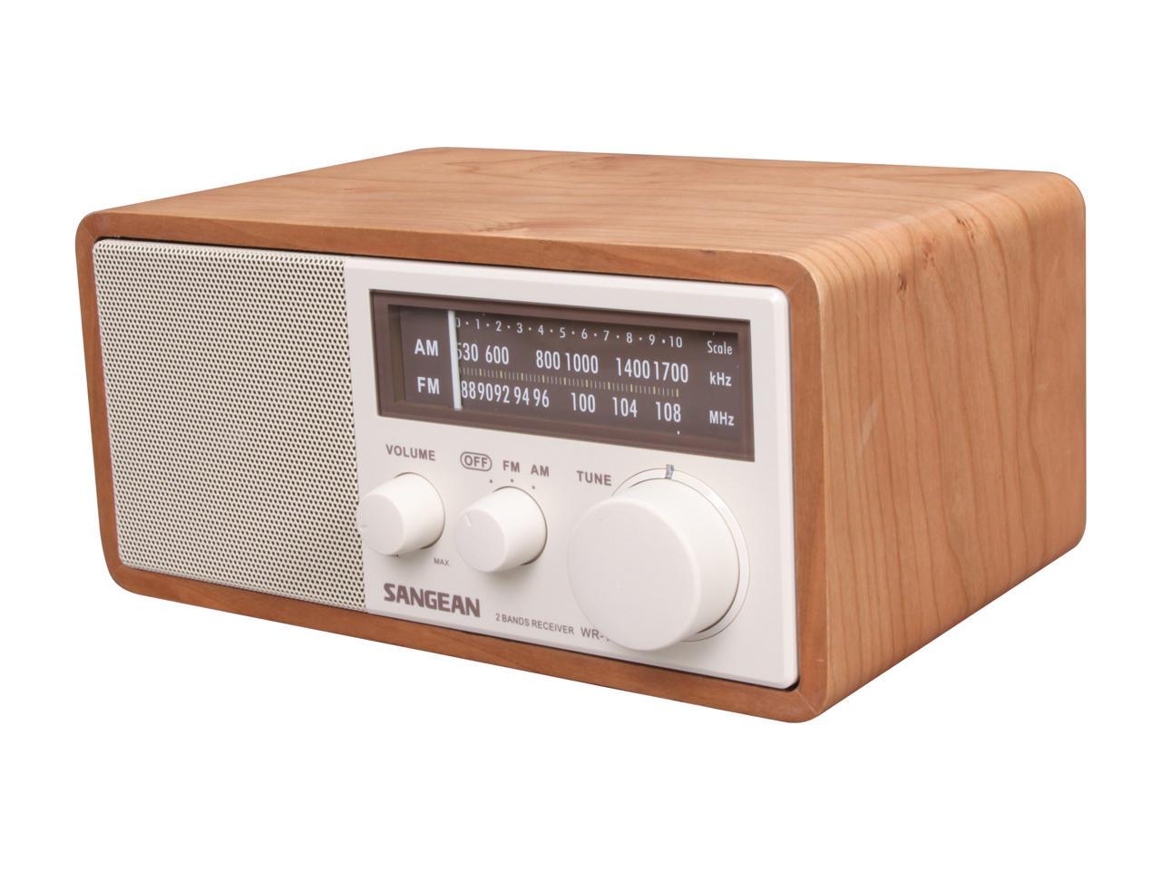 Sangean AM FM Aux Wooden Cabinet Table Top Radio with AUX Input - image 1 of 4