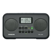 Sangean AM/FM Stereo Digital Tuning Portable Radio, PR-D19, Gray with Black Protective Bumper