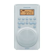 Sangean AM/FM/WX Waterproof Shower Radio, Vertical Compact Design, Sky Blue