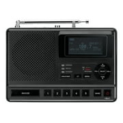 Sangean All in One Weather Alert Emergency Digital AM/FM Dual Alarm Clock Radio with Large Easy to Read Backlit LCD Display