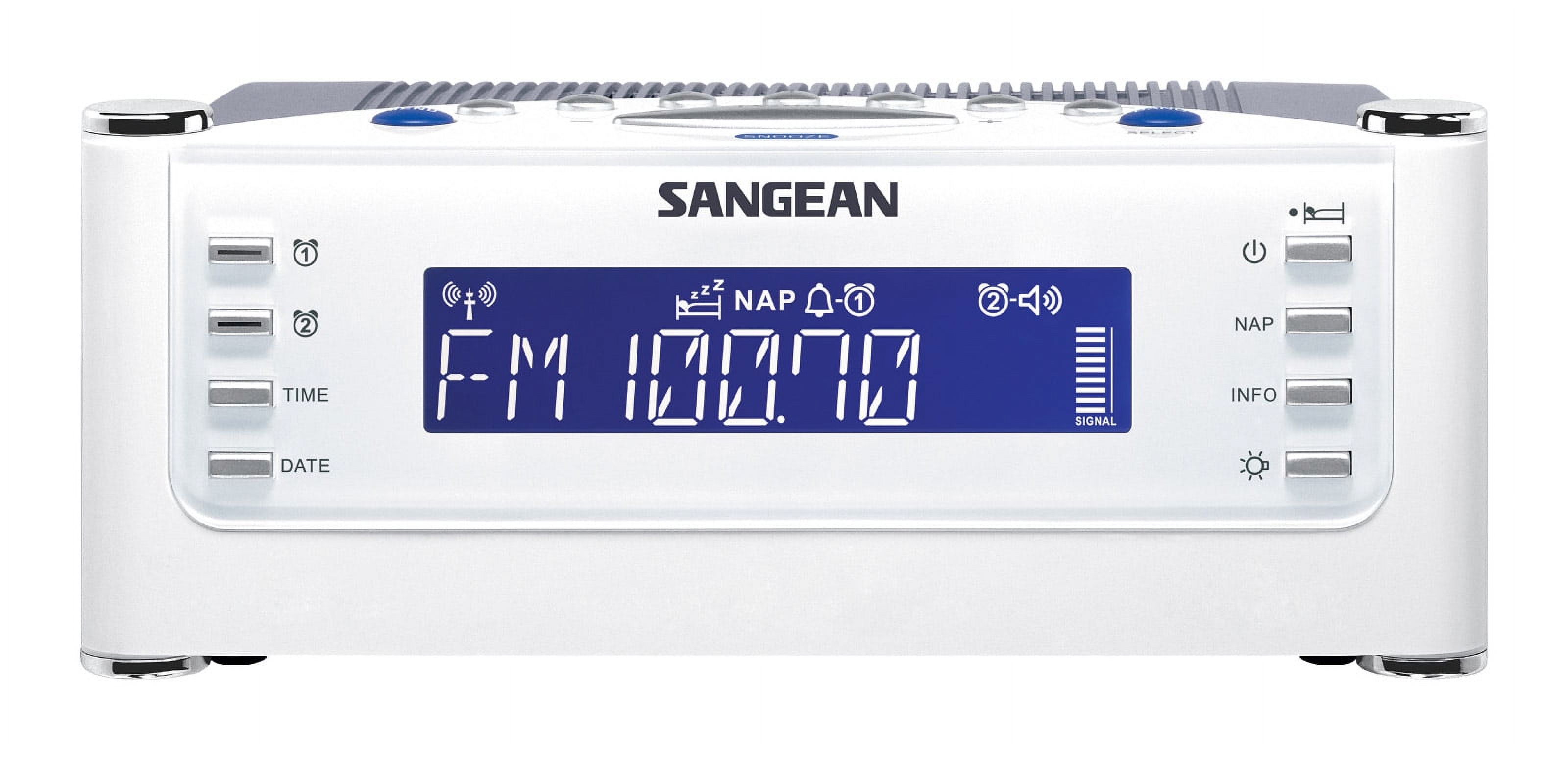 Sangean All in One Weather Atomic AM/FM Dual Alarm Clock Radio with