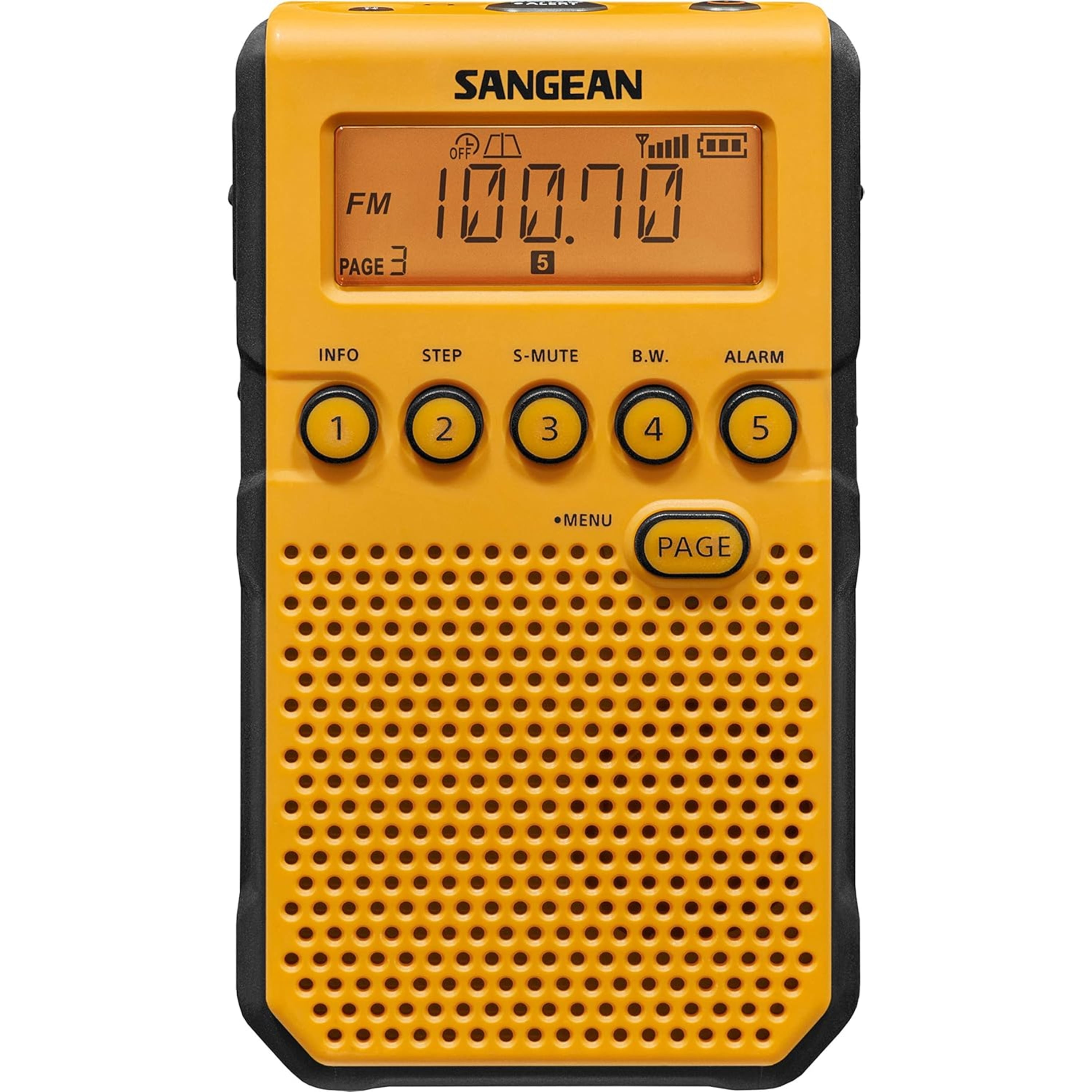 Sangean DT800YL Yellow Am/Fm Noaa Weather Alert Pocket Radio