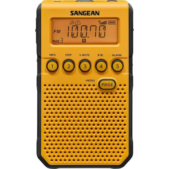 Sangean DT800YL Yellow Am/Fm Noaa Weather Alert Pocket Radio